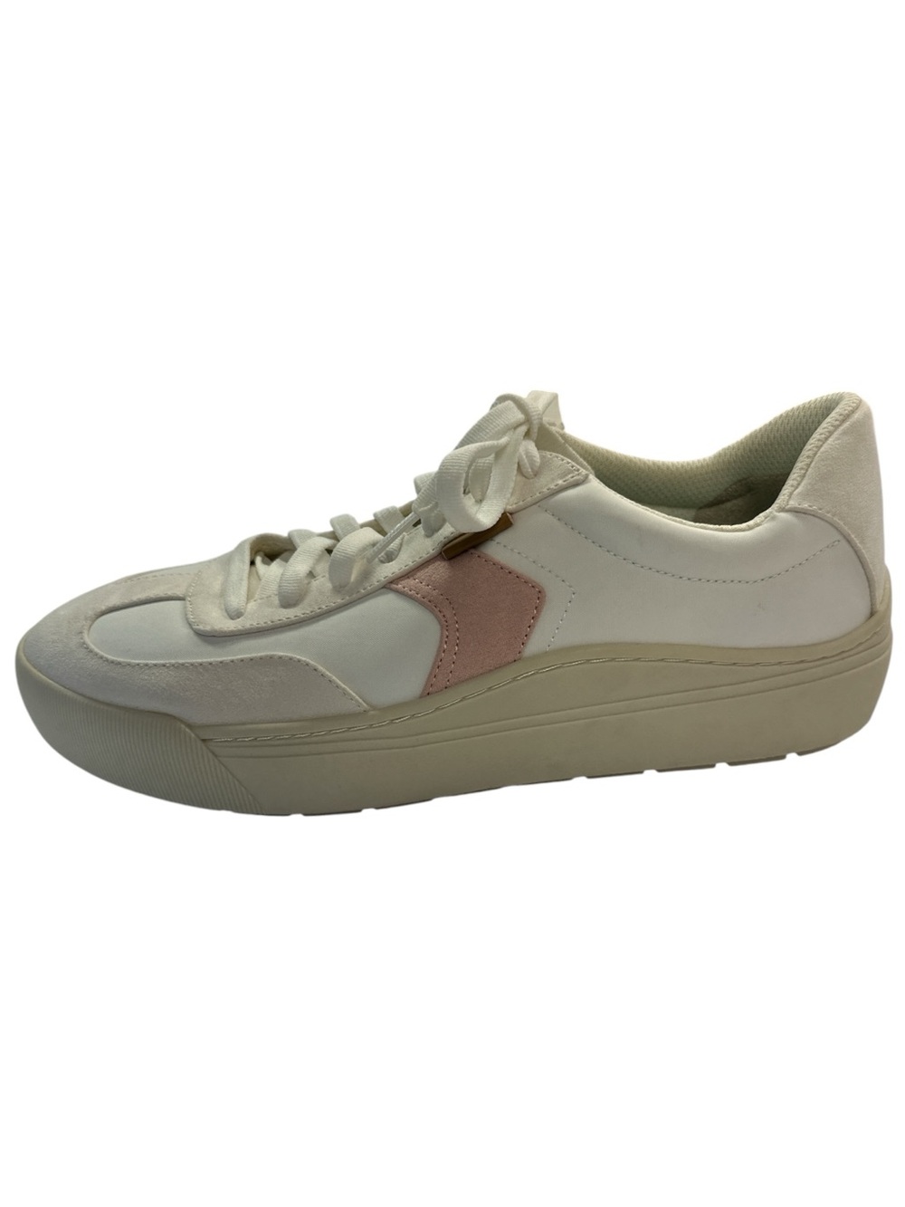 Dr. Scholl’s TIME OFF WIN Creamy White/Pink Suede Canvas Sneakers Size 11 - Picture 3 of 12